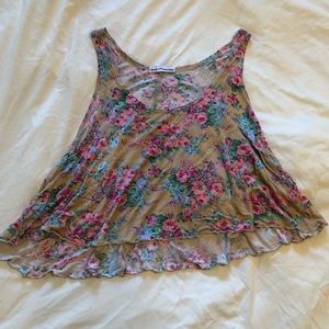 Floral crop tank top